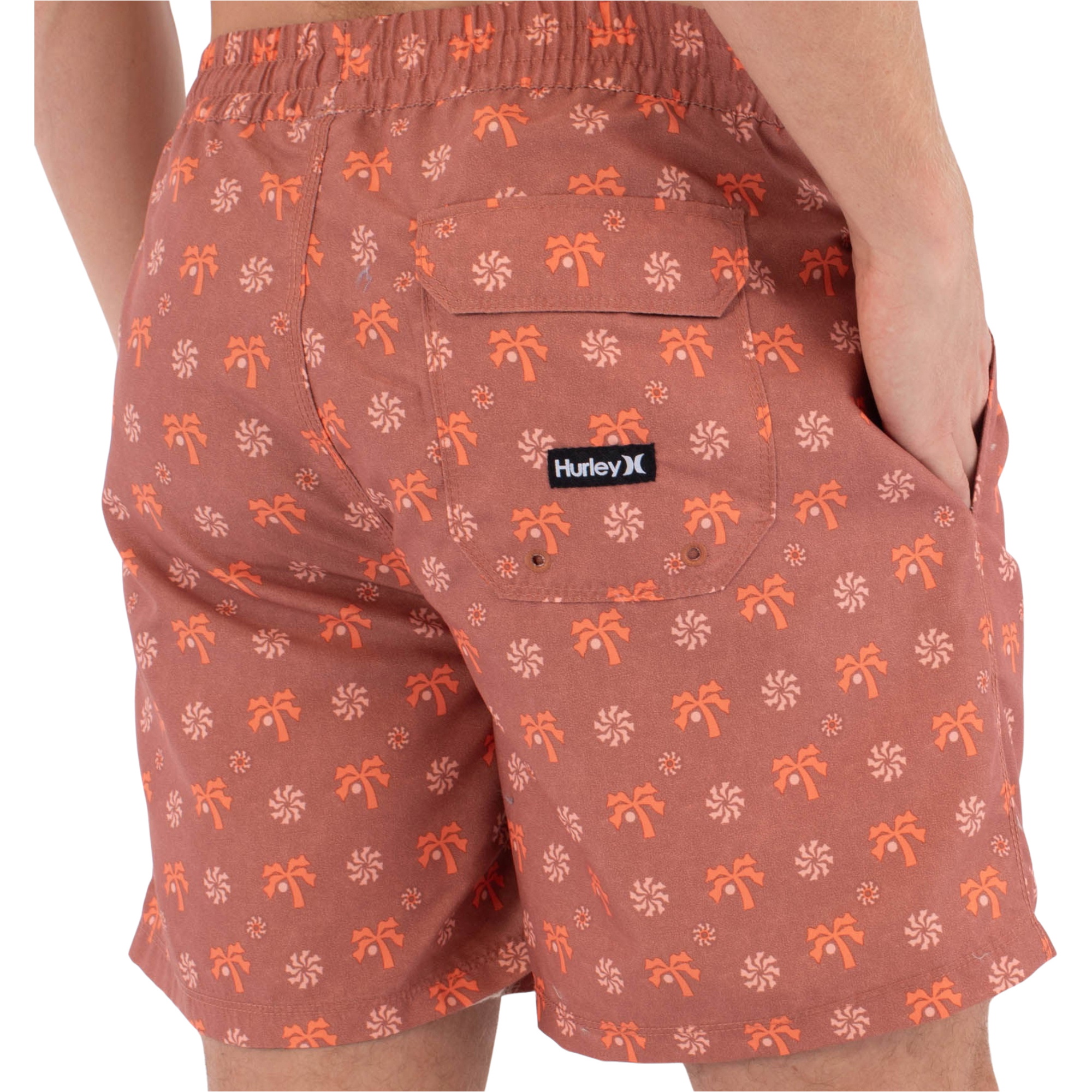 2026 Hurley Mens Icon Print Volley Boardshorts MBEU00017808 - Faded Red